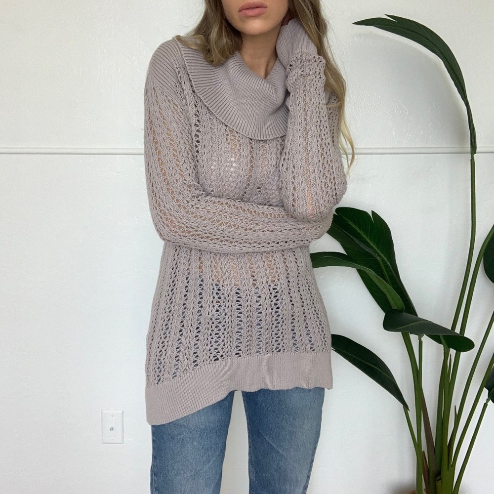 {Calvin Klein} open knit cowl neck sweater - Picture 1 of 9
